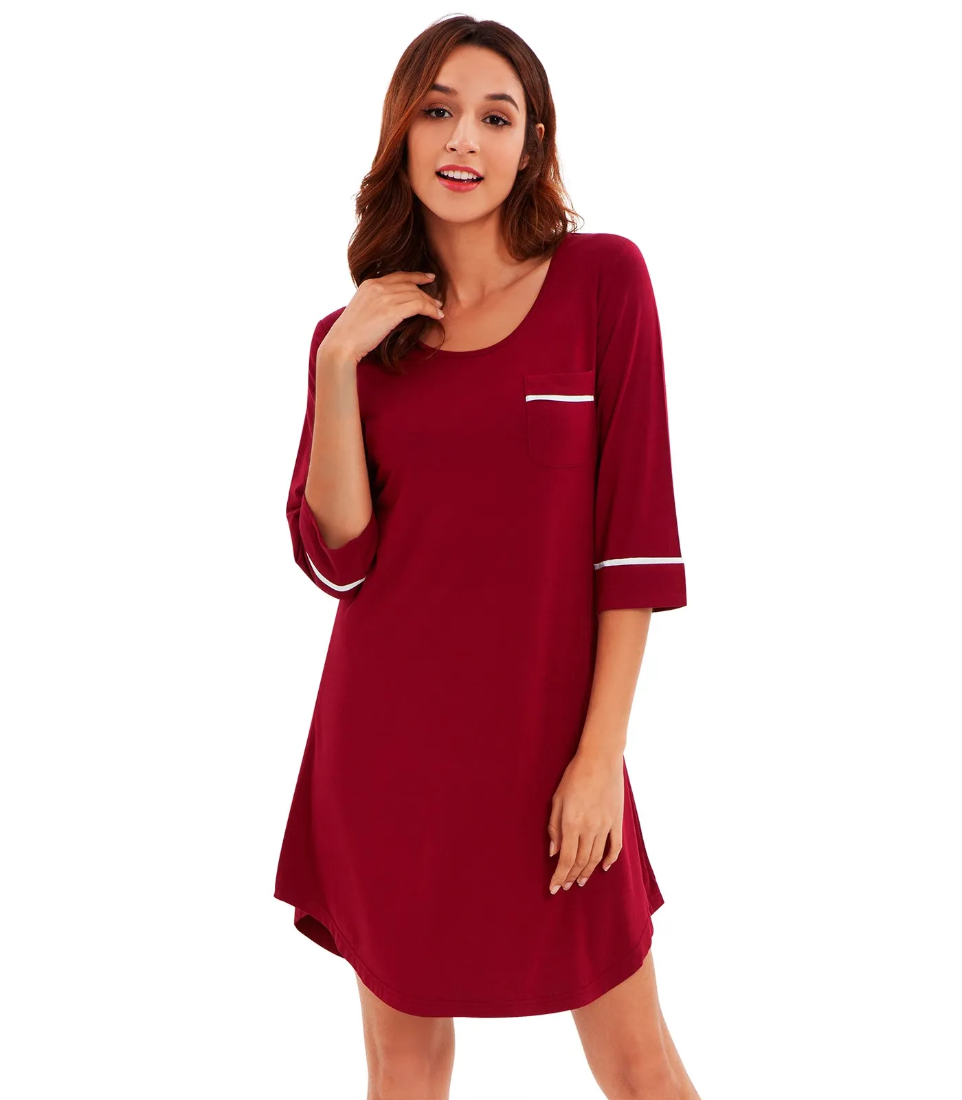 WiWi Women's Nightgowns Soft Bamboo Pajamas