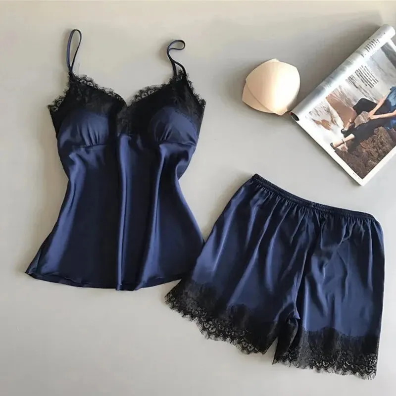 Women Satin Babydoll Lace Sexy Lingerie