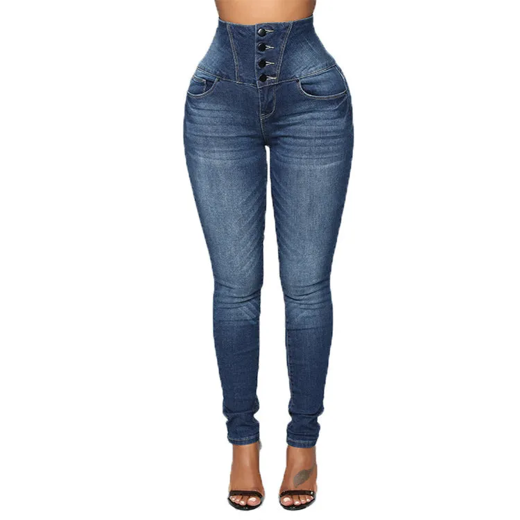 Women's High Waist  Slim Jeans Women