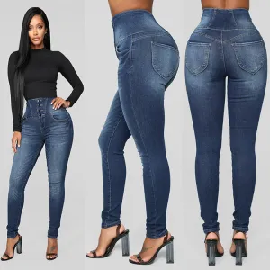 Women's High Waist  Slim Jeans Women