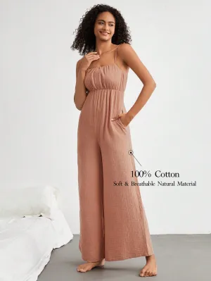 Women's Spaghetti Strap Jumpsuit Pajamas