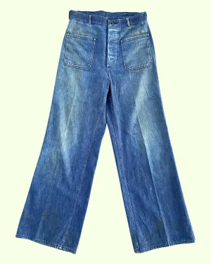 WWII Stenciled Donut Button Fly Denim