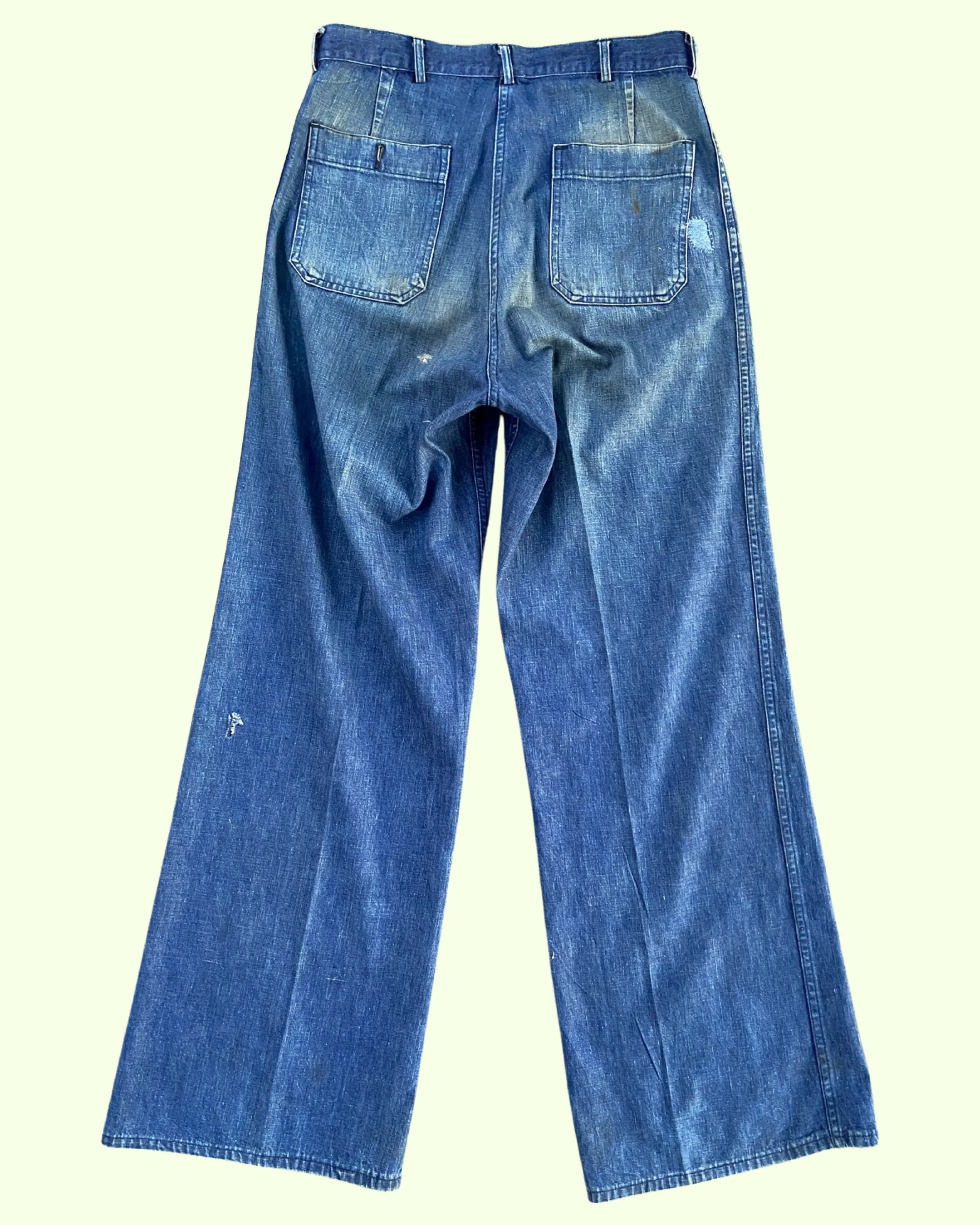 WWII Stenciled Donut Button Fly Denim