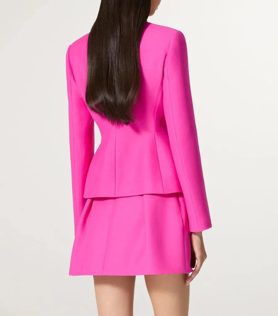 YURI BOW DETAIL CREPE COUTURE BLAZER IN PINK