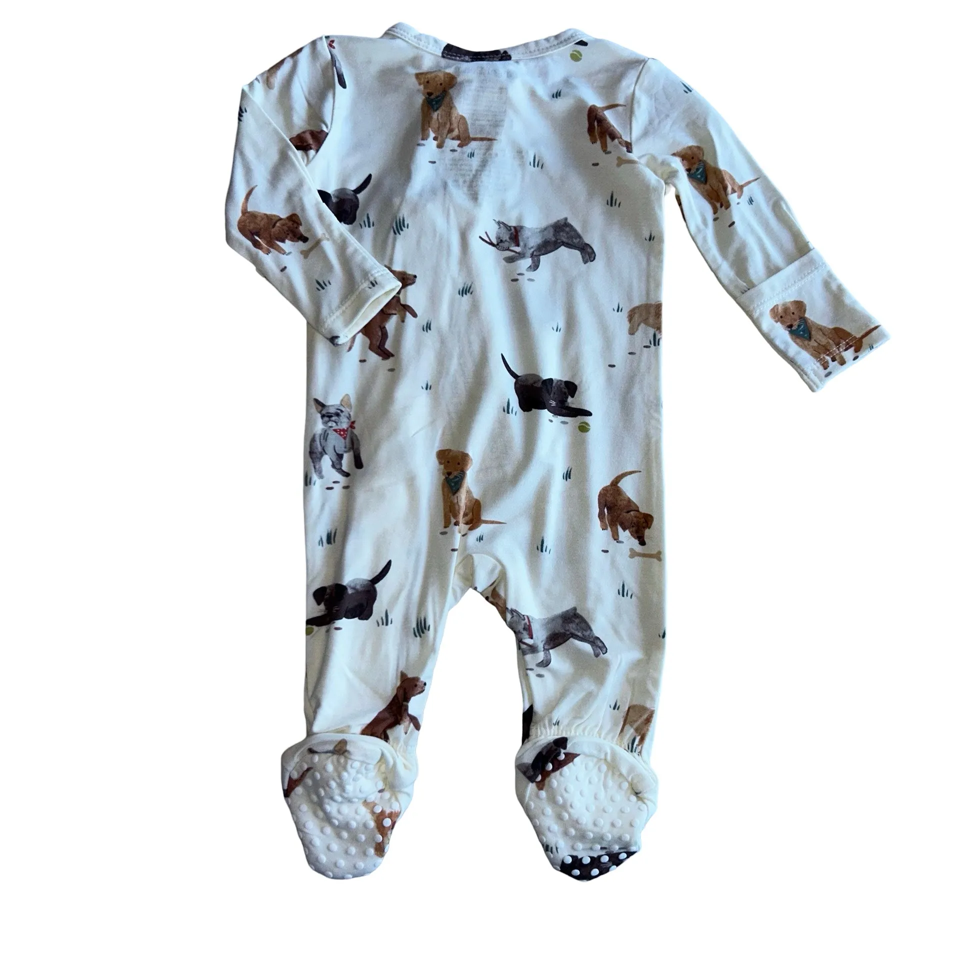 Zipper Footie | Watercolor Puppies