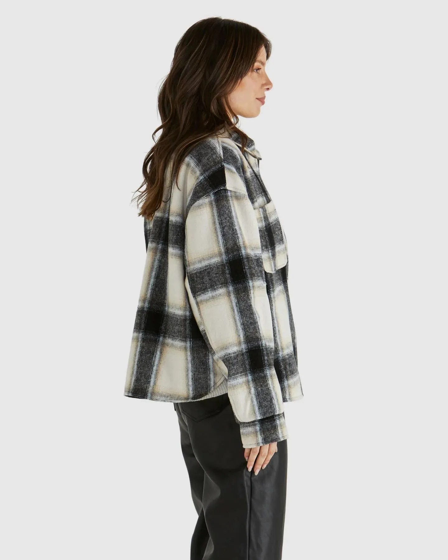 Zita Jacket - Charcoal Check Blue